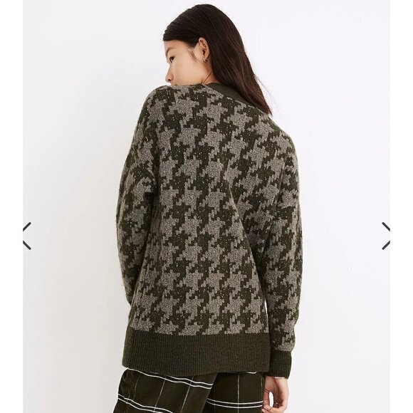 Madewell Grandpa Houndstooth Cardigan Sweater - Picture 2 of 9